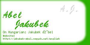 abel jakubek business card